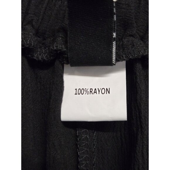 Bloomchic Pants Women's Plus 26 Black Cropped Gauze Pull On Elastic Waist Casual - Picture 6 of 7